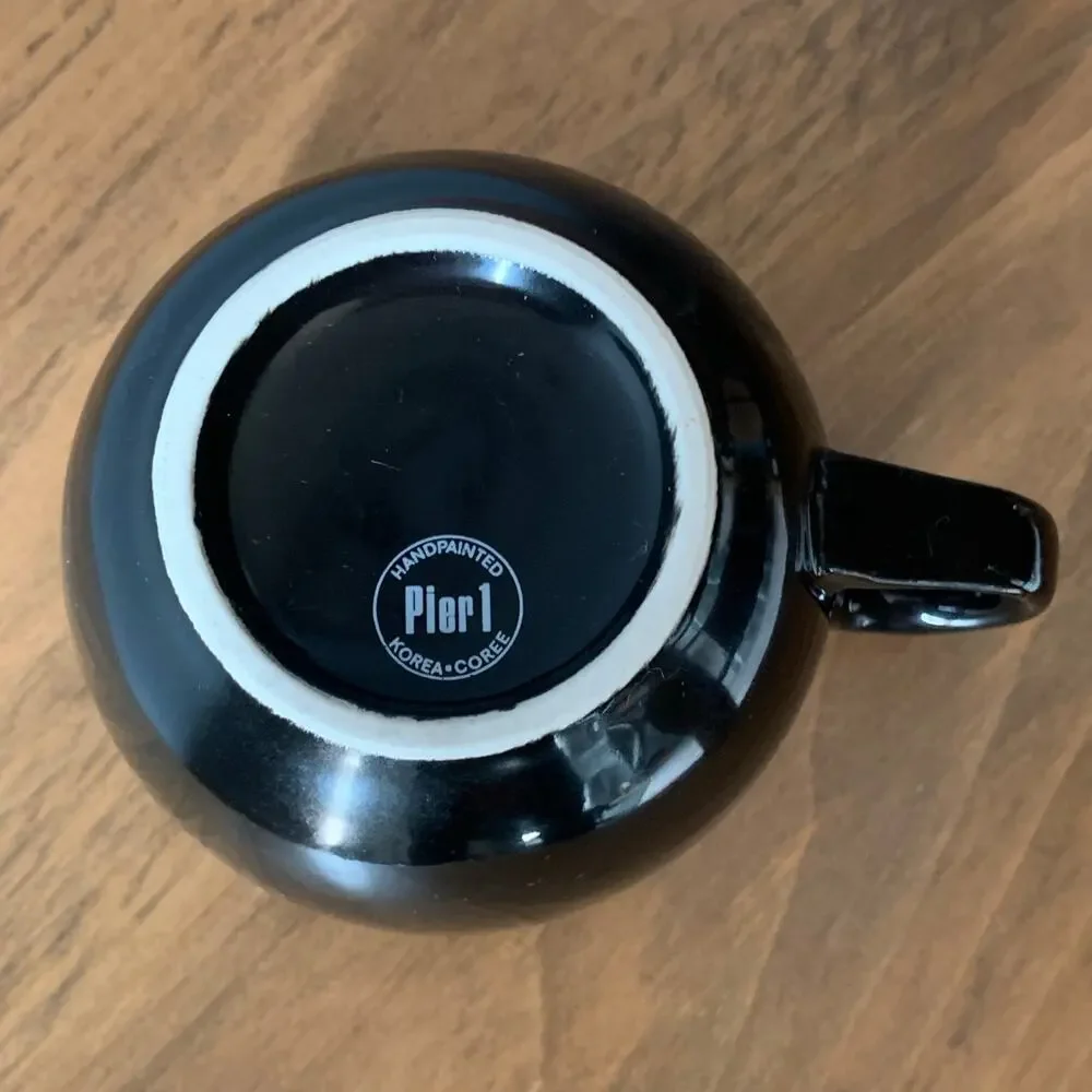 Pier 1 Mug Cappuccino Coffee Black 16oz Oversized Latte Soup Jumbo